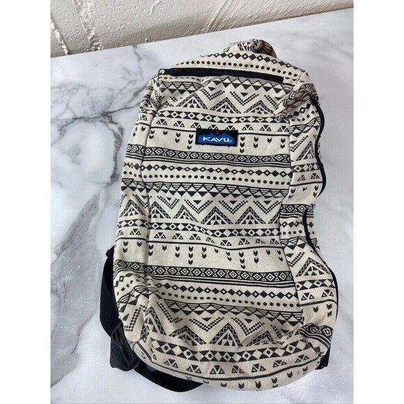 KAVU WHITE AZTEC ROPE HANDLE SLING PURSE 15 X 10 - Picture 3 of 5